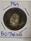 Lot of 5 Kennedy Half Dollars 1964 76 66 67 68 Toners 90&40 Silver