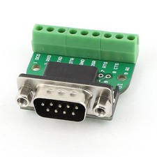DB9 RS232 Serial D SUB Male Connector to 9 Position Terminals Breakout Board