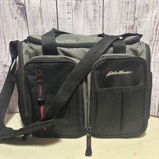 Eddie Bauer Baby Diaper Travel Bag Black and Gray with Shoulder Strap