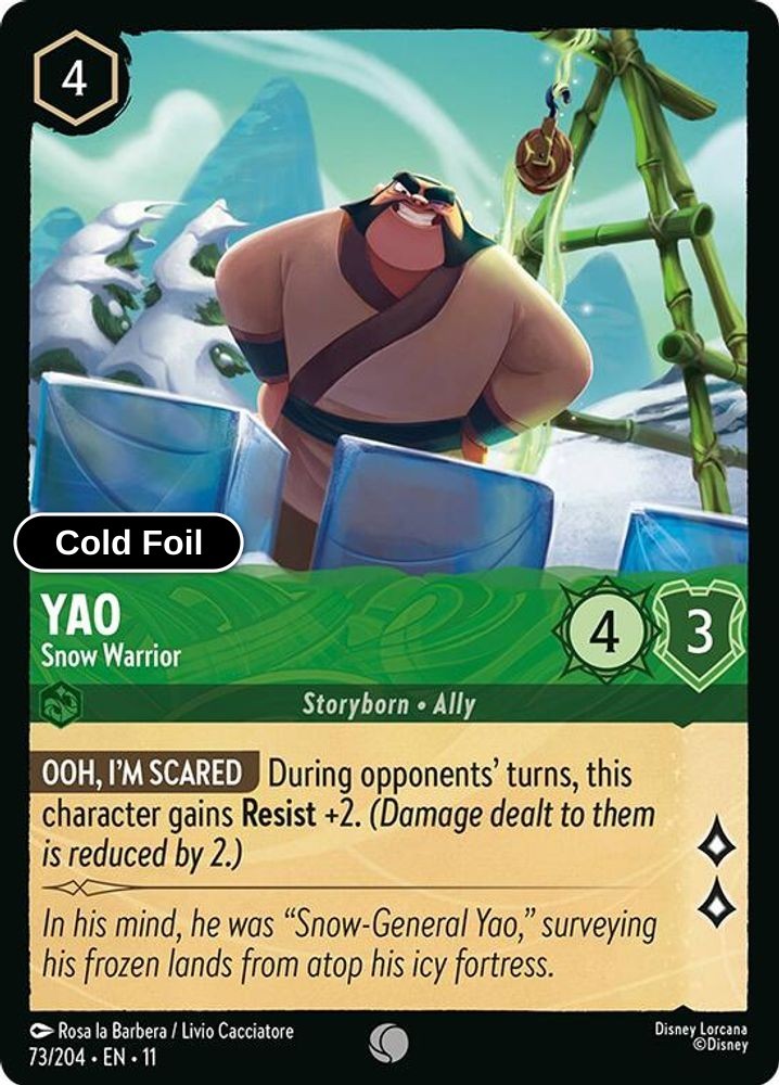 Cold Foil Yao - Snow Warrior - 73/204 - NM - Winterspell