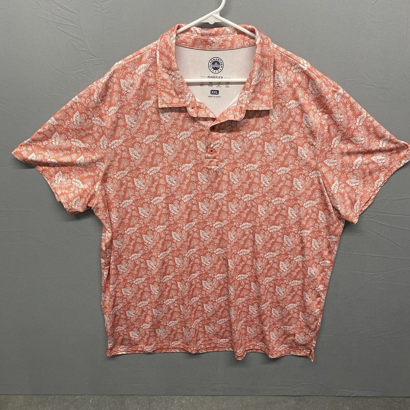 Men’s Flag & Anthem Salmon Made Flex Golf Polo Stretch Fit Size 2XL