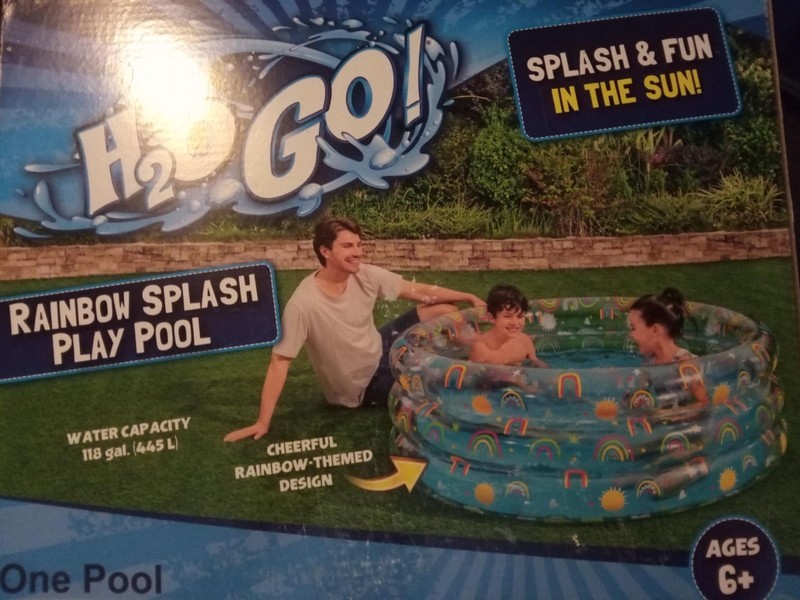 H2o go rainbow splash play pool bestway new in box 59"x 59"X 21" ages 6+