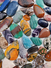 20-40 MM Natural Mix Gemstone Cabochon flatback Scenic Wholesale Gemstone Lot