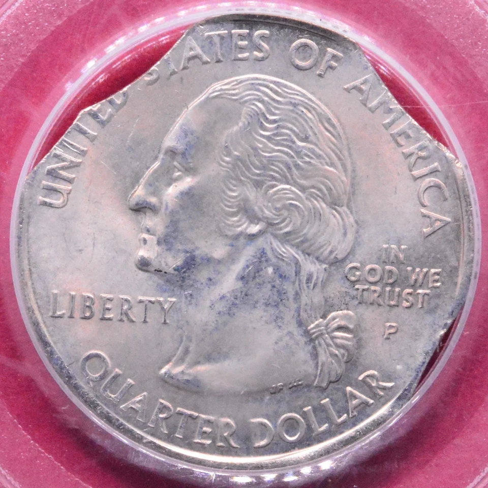 2002-P HOLY GRAIL QUINTPLE (5) CLIPPED PLANCHET LOUISIANA QUARTER! PCGS MS-64 - Image 3 of 3