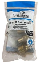 5 Pack~ SharkBite PEX  3/4" x 3/4" MNPT Male Adapter UC134LFZ5