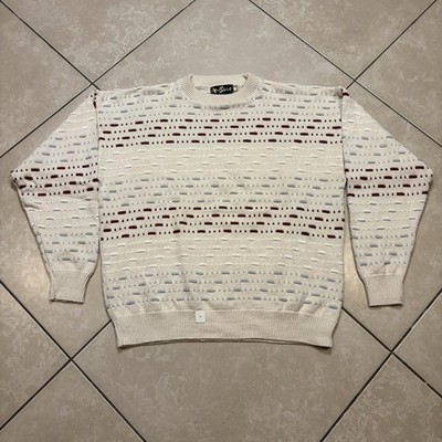 Vintage Alan Stuart Sweater Mens XL Textured 3D Knit Pullover USA 90s VTG NWOT