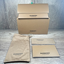 Burberry London Leather Sunglass Case, Cloth, Pouch Box Beige Large Semi-Hard