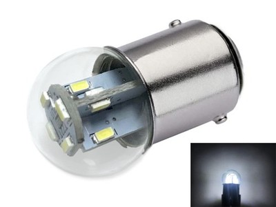 LED Miniature Bulb Replacement #90 12/14VDC BA15D Base 1-Pack Bright White
