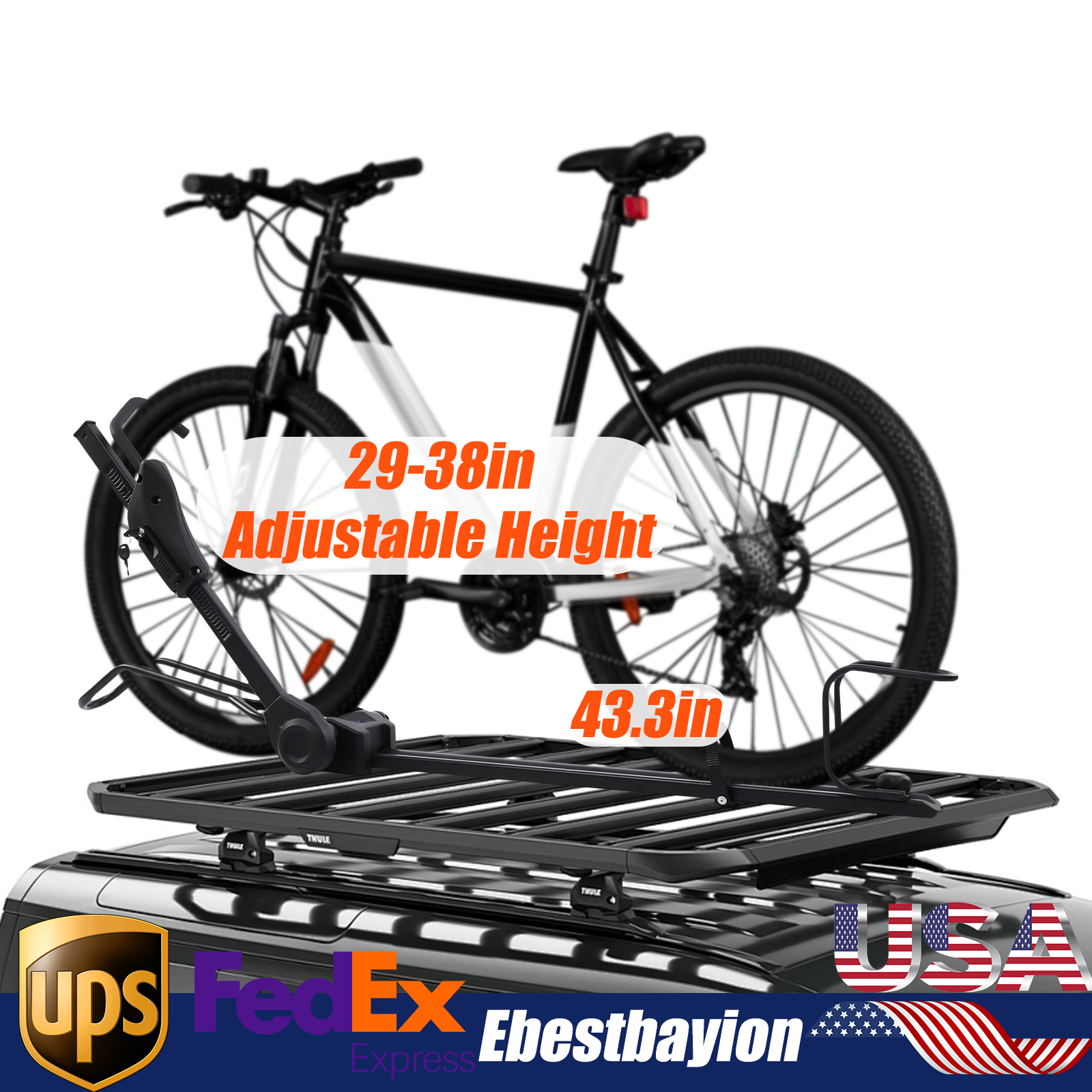 Steel Roof Mount Bike Rack Carrier for Cars and SUVs