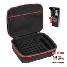 Battery Organizer Storage Case with Tester, Hardshell Portable Hold 64 Cell