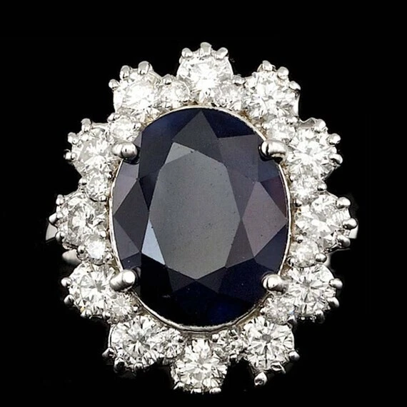 Anello da donna cocktail in argento sterling 925 con pietre preziose... - Immagine 3 di 4