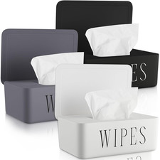 3 Pack Baby Wipes Dispenser Holder Wipe Container for Bathroom with Lid Toilet T
