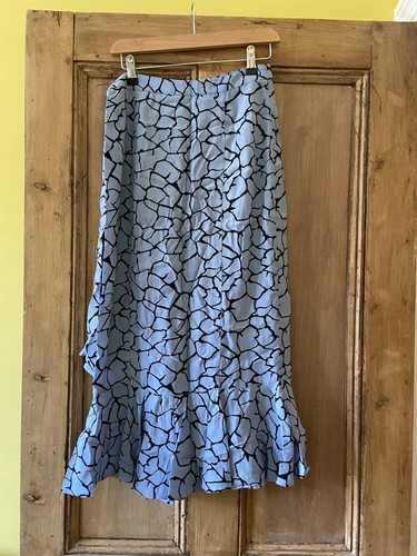 Whistles Blue Midi Wrap Skirt Size 10 - Picture 2 of 3