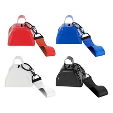 3 inch Metal Cowbell with Wrist Strap Multifunctional with Handle Handheld