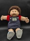 Vtg 1985 Cabbage Patch Boy Doll with Tooth In Overalls