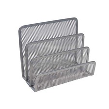 Small Letter Sorter Desktop File Holder Organizer Metal Mesh with 3 Vertical ...