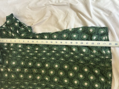 Juicy Couture Cotton Embroidered Button Up Blouse Green & Navy 12 (Fits Small) - Picture 7 of 9