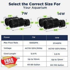 hygger 1585GPH Pompa creatrice di onde per acquario 40-80 Gal attacco magnetico