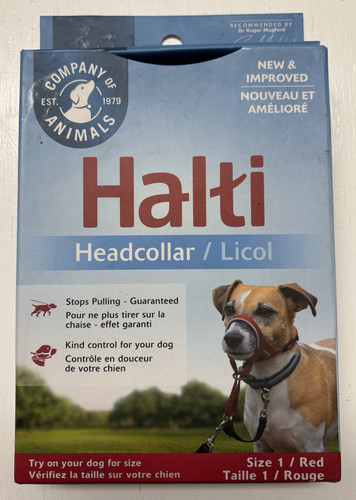 Halti Kopfhalsband für Hunde Non Pull Training Größe 1 Rot Neu - Bild 1 von 3