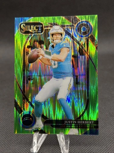 2024 Panini Select - Club Level Justin Herbert Neon Green Shock Prizm /499 SP