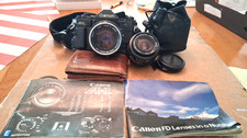 Canon A-1 Black Film Camera FD 50mm f/1.4  Vivitar 28mm f/2.8 - Excellent