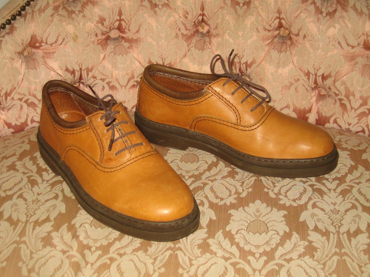 M&S St Michael Vintage Men's Quality Tan Leather Shoe UK EU 41