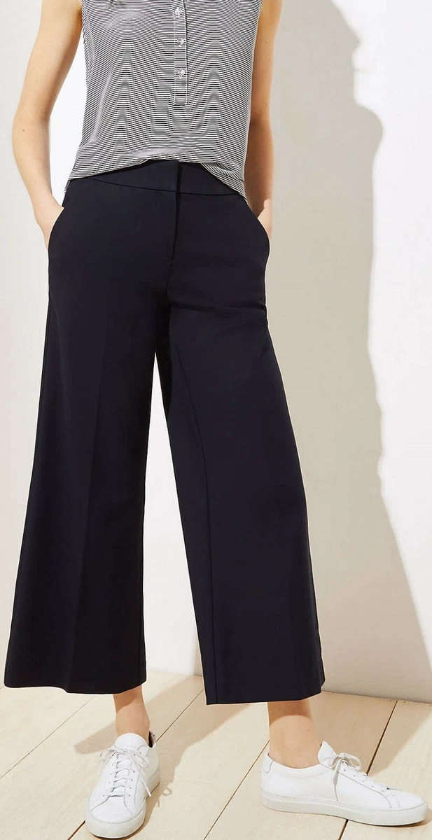 Black Crop Wide Leg Trousers