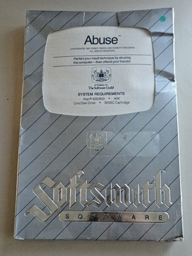 Abuse by Softsmith for Atari 400/800/XL/XE; Diskette; G7001; NOS/ CIB