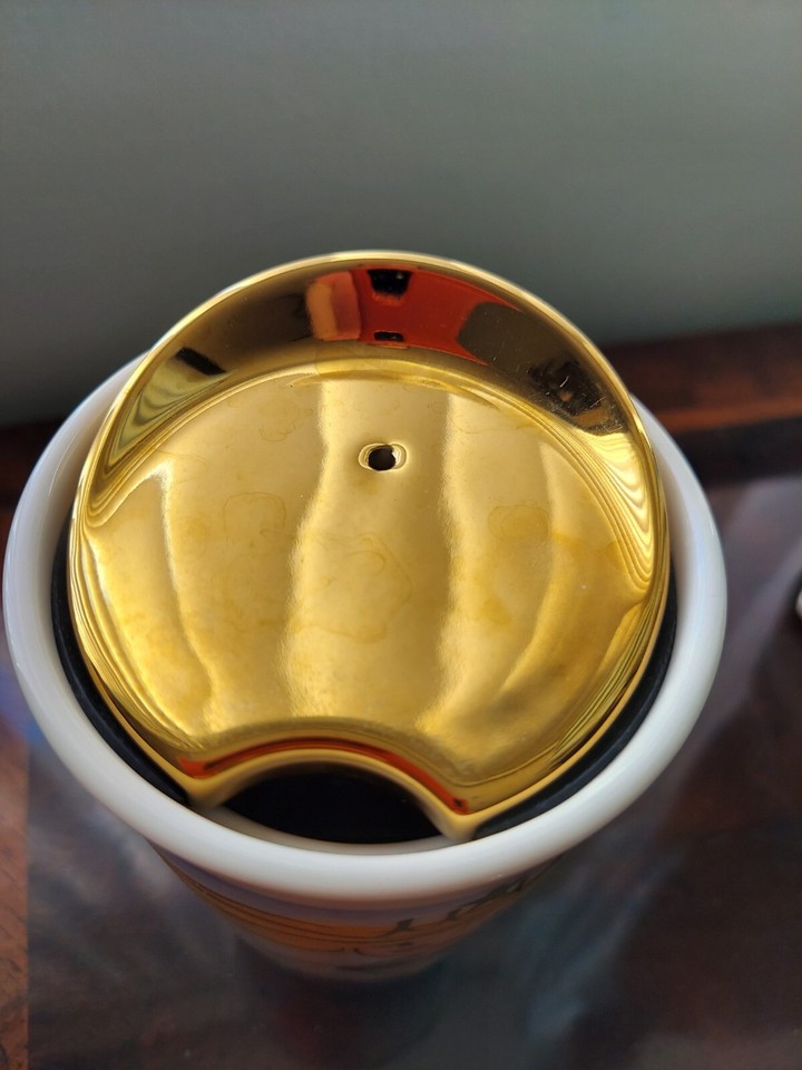 2015 Starbucks Siren Mermaid Ceramic Coffee Travel Mug 12 oz Tumbler w/ Gold Lid eBay