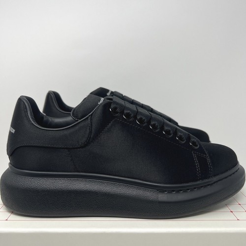 Alexander McQueen Women's Oversized Silk Sneakers Size 38 EU/ 8 US Triple  Black