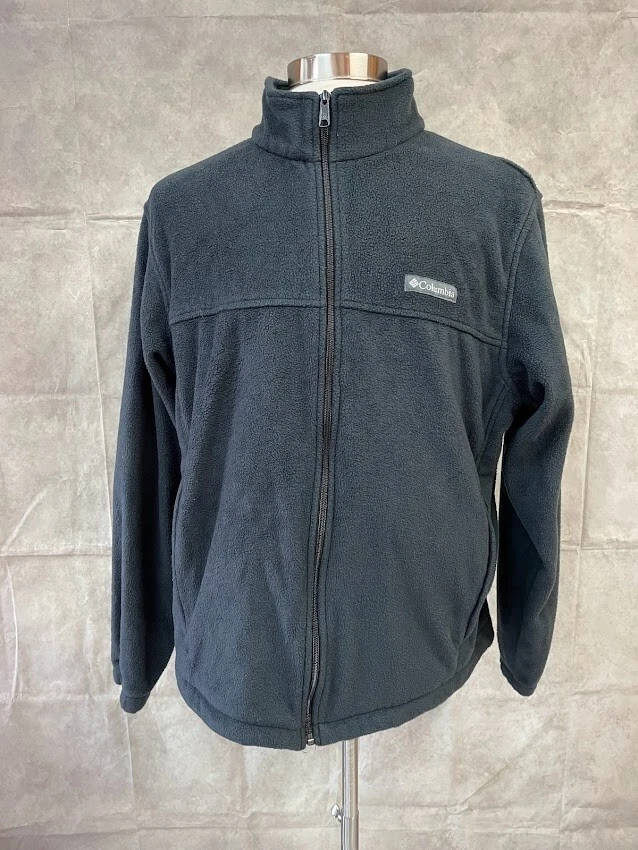 Columbia Full Zip Fleece Jacket Black Men's Size XL