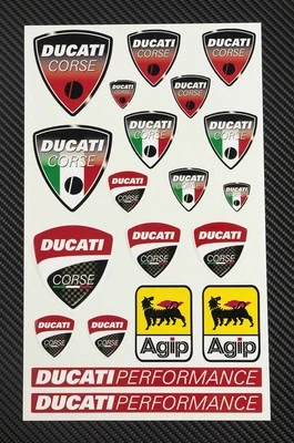 Juego de calcomanías para moto DUCATI Corse 6x10 pulgadas hoja 20 pegatinas Monster Laminado