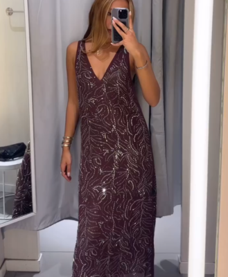NWT H&M Rhinestone-embellished Dress Burgundy Red 1253886001 XS, S, M, L,  XL | eBay