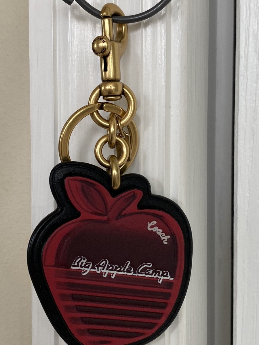 NEW COACH RED MY APPLE CAMP LEATHER KEYRING CHARM FOB 3811 | eBay