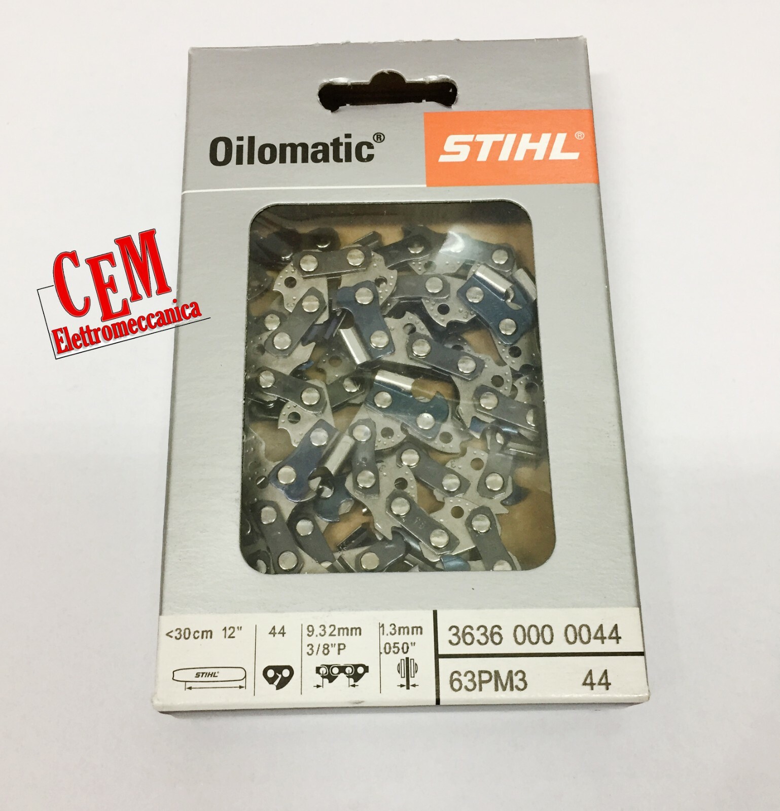 Catena stihl 44 maglie da 1,3 - P 3/8" per motosega MSE 170 con barra 30 cm