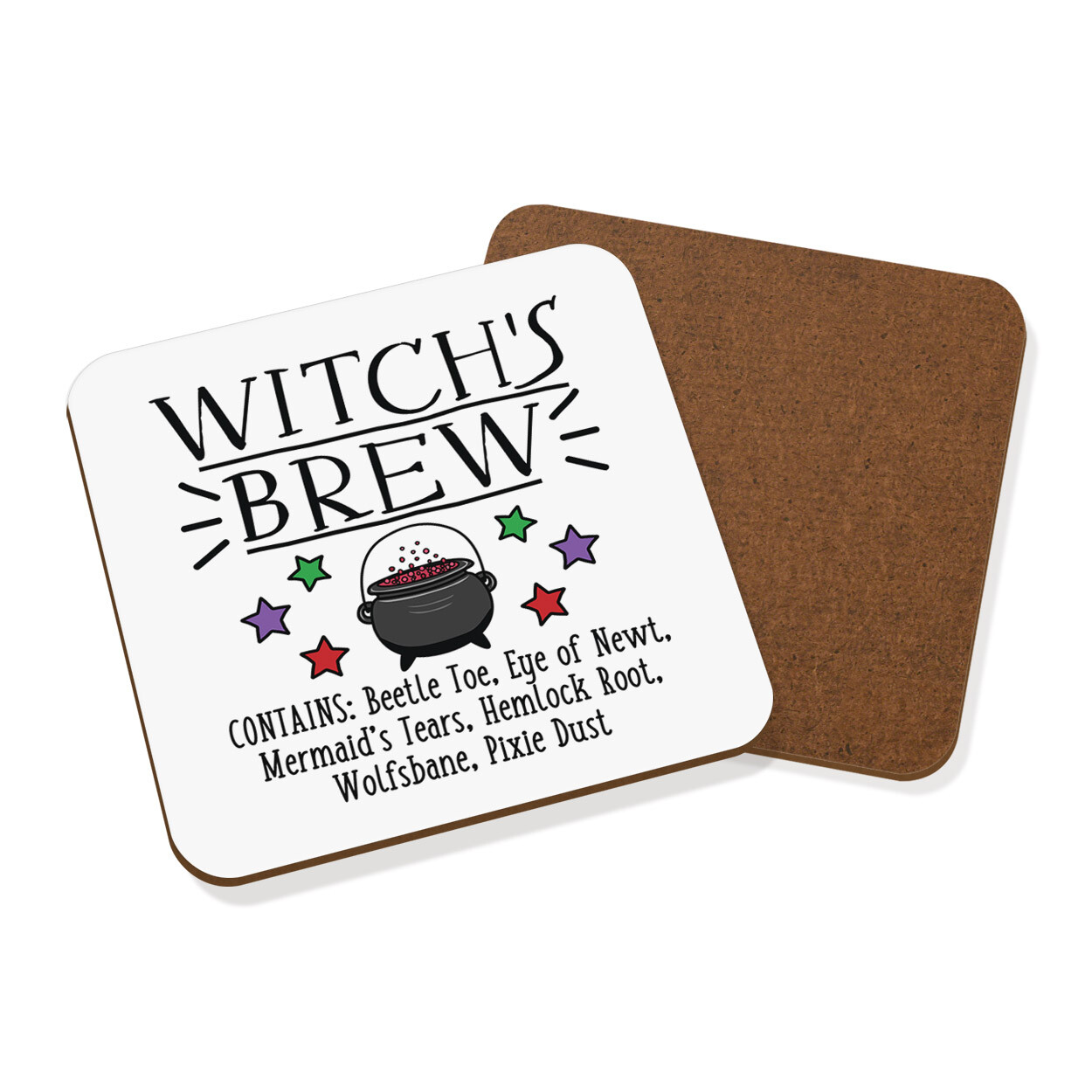 Witch's Brew Coaster Drinks Mat Funny Joke Magical Wizard Potion