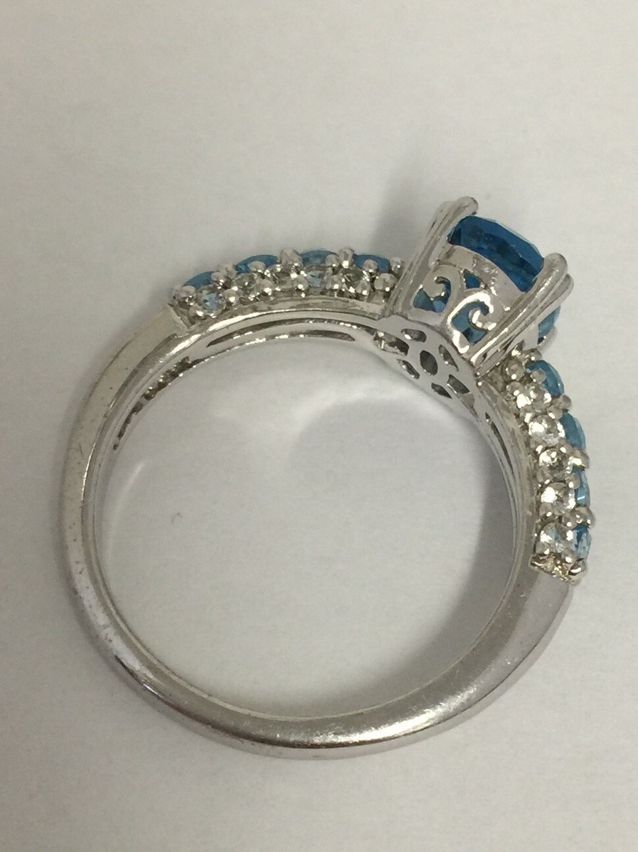 Blue Zircon STS 925 Sterling Silver Ring Size 8.5 | eBay