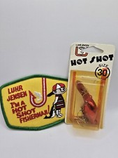 Vintage Luhr Jensen Pre Rapala Hot Shot 30 on White Card. "Red Magic"