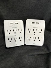 USB Wall Charger, Surge Protector, POWRUI 6-Outlet Extender with 2 USB Charging