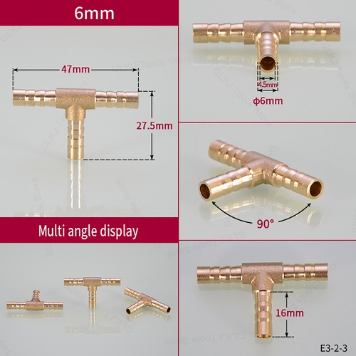 Messing Schlauchverbinder fittings Gerade Ellbogen Kreuz 3-wege Verbindungsstück - Picture 33 of 47