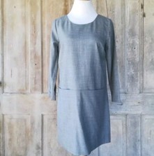 Classic Gray Wool Blend Shirt Dress From J.Crew Size 4 Long Sleeves