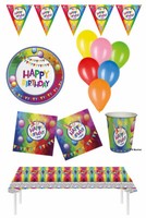 Happy Birthday Tischdecke Geschirr Girlande Ballons Geburtstag-Feier Party Kk