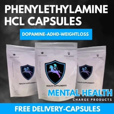 PHENYLETHYLAMINE HCL CAPSULES 500mg ADHD Dopamine & norepinephrine Tablets Pills