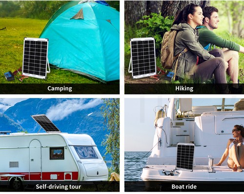 12V 10W Solar Panel Kit Mono Caravan Folding Camping Charging Controller Kits - Picture 10 of 11