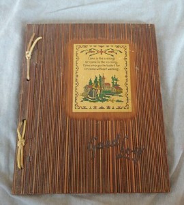 Vintage Rustic Wooden Guest Invitation Affirmation Guest Log For Cabin or Home