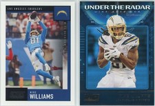 2020 Panini Score Mike Williams #145 & Under The Radar UR-MW PAIR