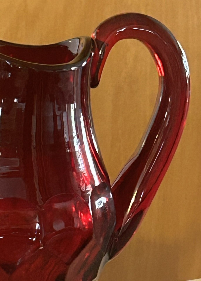 Duncan Miller 1950s Ruby Red Glass Pitcher Heavy eBay