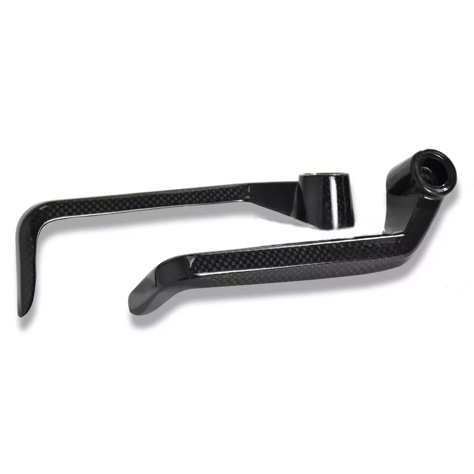 For Aprilia RSV4 Carbon Fiber Brake Clutch Lever Guard Protector Plain Glossy 22 - Image 4 of 4