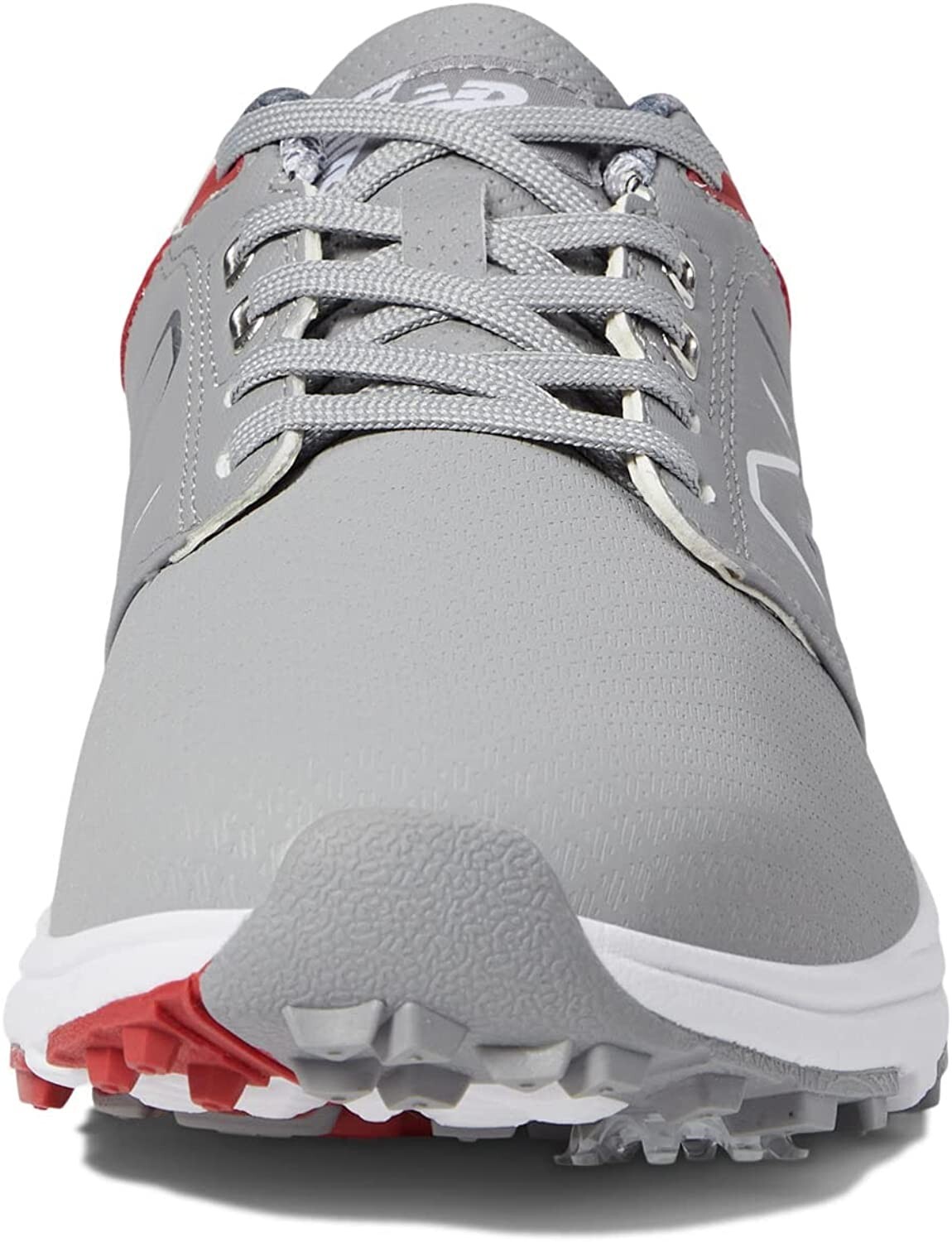 New Balance Men's Brighton Leather Spiked Golf Shoes Gray Red 8 US