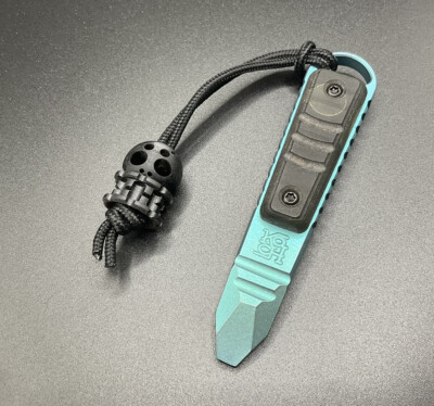Koch Tools Kursor Teal Titanium EDC Prybar Black G10 Inlay